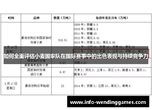 如何全面评估小麦国家队在国际赛事中的出色表现与持续竞争力
